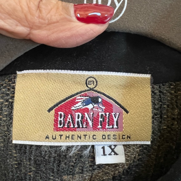 Barn Fly Tapestry Jacket Leaf Patchwork Zip Front 1X - Picture 3 of 4